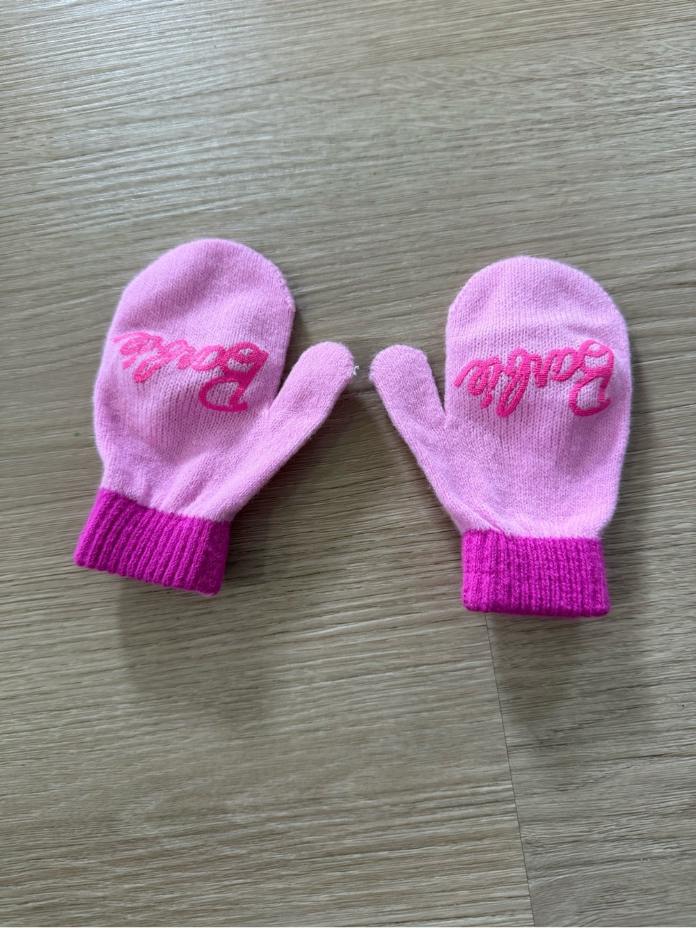 Barbie Pink Knit Mittens